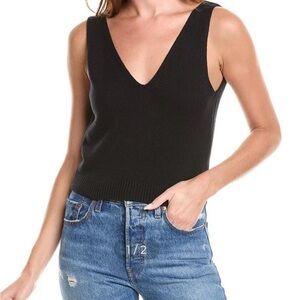 27 Miles Malibu Classic Black V-Neck Sweater